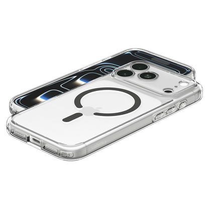 Husa MagSafe pentru Apple iPhone 18 Pro / 17 Pro, Spigen, Ultra Hybrid, Gri Transparenta ACS12156