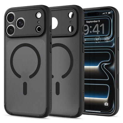 Husa MagSafe pentru Apple iPhone 18 Pro / 17 Pro, Spigen, Ultra Hybrid, Neagra Satinata ACS12160