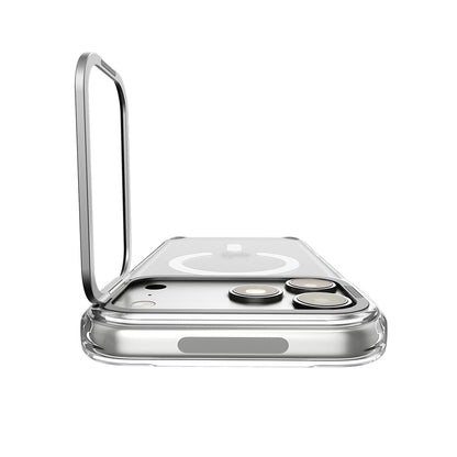 Husa MagSafe pentru Apple iPhone 18 Pro / 17 Pro, Spigen, Ultra Hybrid Optik S, Argintie Transparenta ACS11921