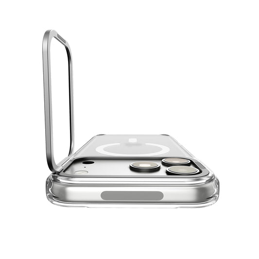 Husa MagSafe pentru Apple iPhone 18 Pro / 17 Pro, Spigen, Ultra Hybrid Optik S, Argintie Transparenta ACS11921