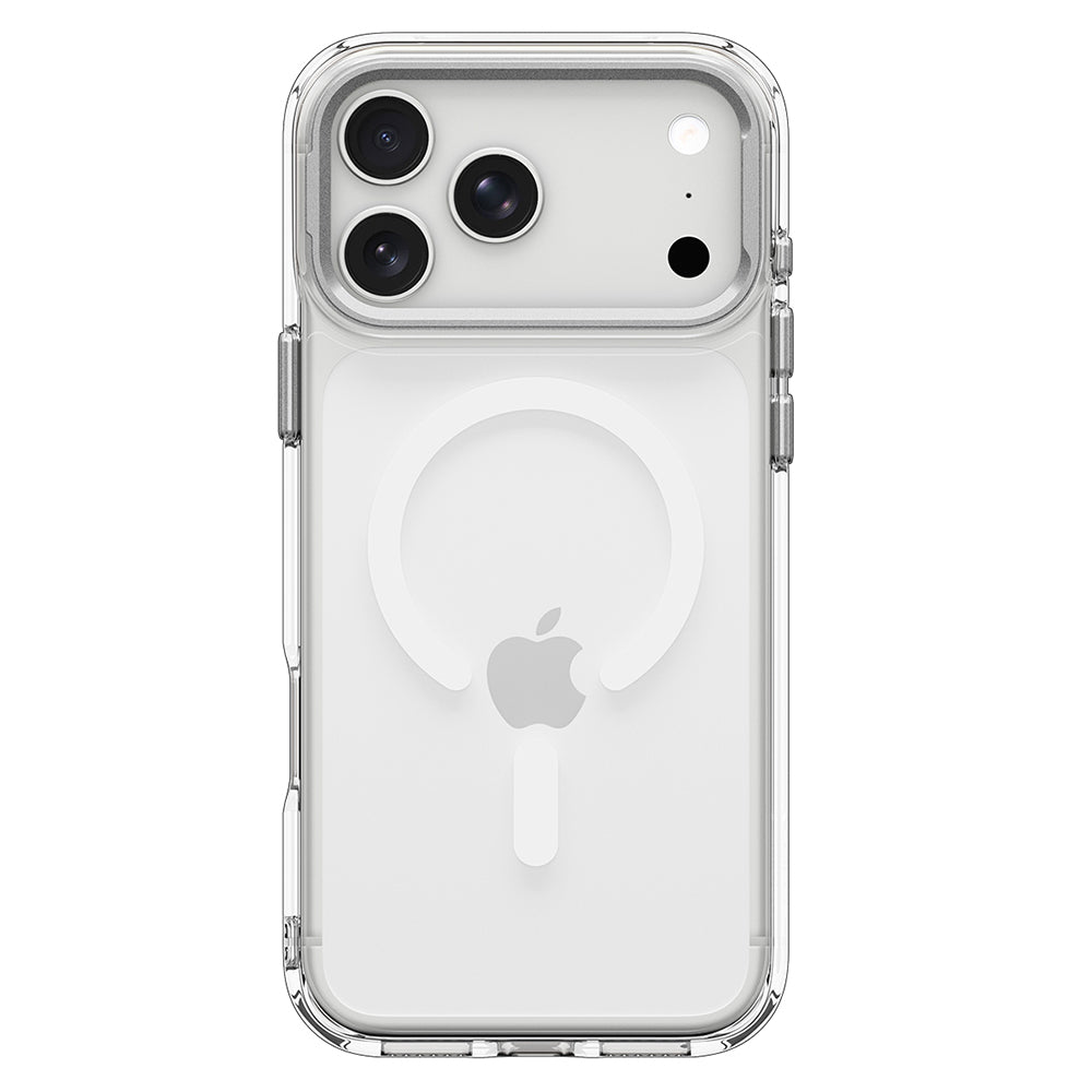 Husa MagSafe pentru Apple iPhone 18 Pro / 17 Pro, Spigen, Ultra Hybrid Optik S, Argintie Transparenta ACS11921