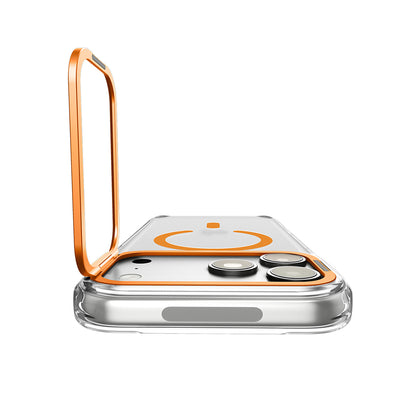 Husa MagSafe pentru Apple iPhone 18 Pro / 17 Pro, Spigen, Ultra Hybrid Optik S, Transparenta Portocalie ACS11923