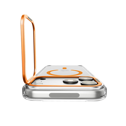 Husa MagSafe pentru Apple iPhone 18 Pro / 17 Pro, Spigen, Ultra Hybrid Optik S, Transparenta Portocalie ACS11923