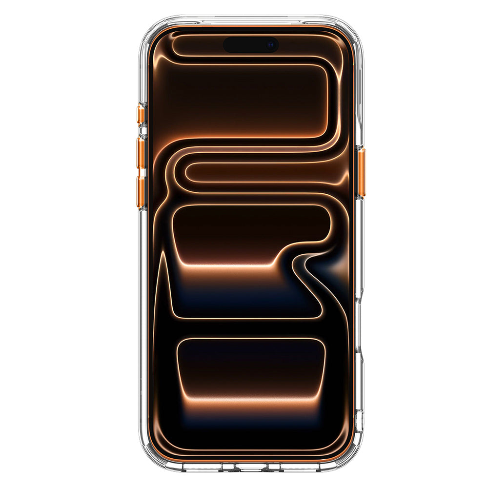 Husa MagSafe pentru Apple iPhone 18 Pro / 17 Pro, Spigen, Ultra Hybrid Optik S, Transparenta Portocalie ACS11923