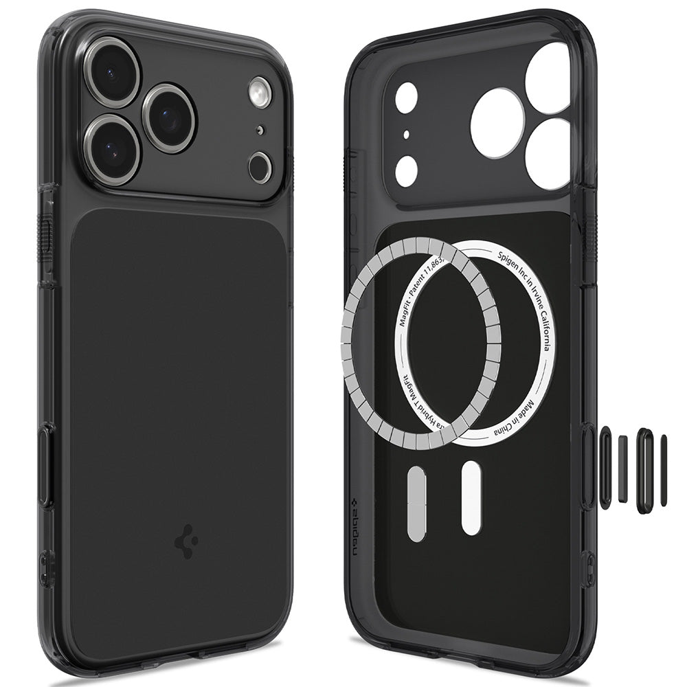 Husa MagSafe pentru Apple iPhone 18 Pro / 17 Pro, Spigen, Ultra Hybrid T, Neagra Mata ACS12171