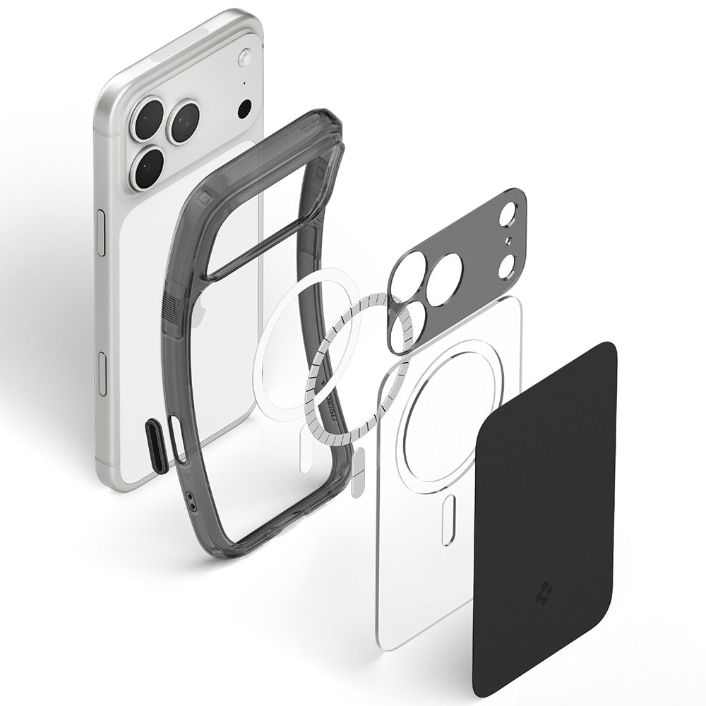 Husa MagSafe pentru Apple iPhone 18 Pro / 17 Pro, Spigen, Ultra Hybrid T, Neagra Mata ACS12171