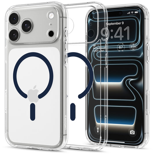 Husa MagSafe pentru Apple iPhone 18 Pro / 17 Pro, Spigen, Ultra Hybrid, Transparenta Bleumarin ACS12158