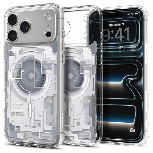 Husa MagSafe pentru Apple iPhone 18 Pro / 17 Pro, Spigen, Ultra Hybrid Zero One, Alba ACS12163