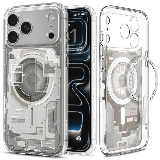 Husa MagSafe pentru Apple iPhone 18 Pro / 17 Pro, Spigen, Ultra Hybrid Zero One, Bej ACS12164