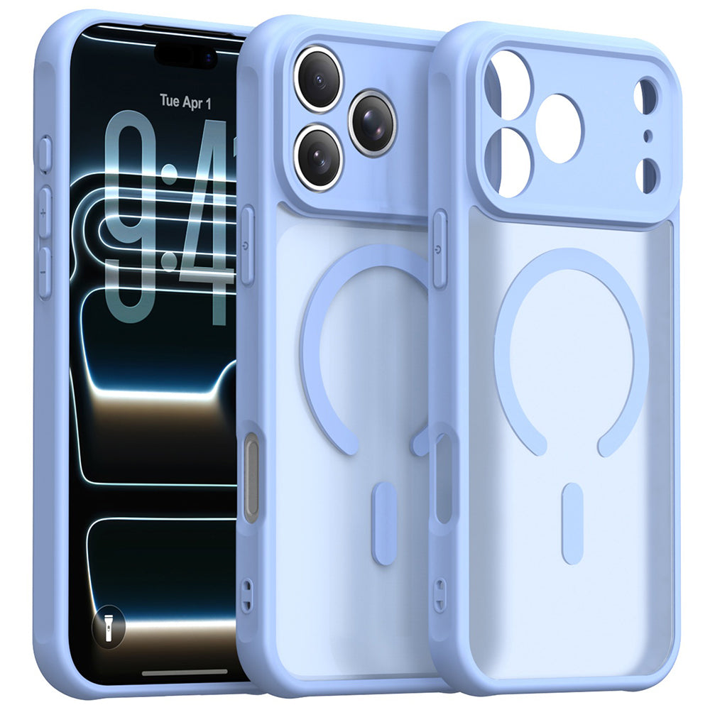 Husa MagSafe pentru Apple iPhone 18 Pro / 17 Pro, Techsuit, HaloFrost II, Bleu
