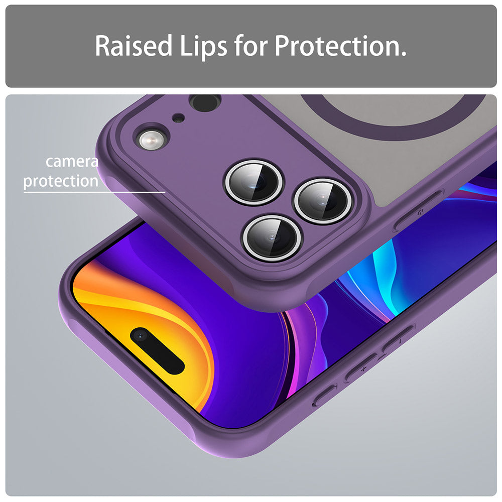 Husa MagSafe pentru Apple iPhone 18 Pro / 17 Pro, Techsuit, HaloFrost II, Mov