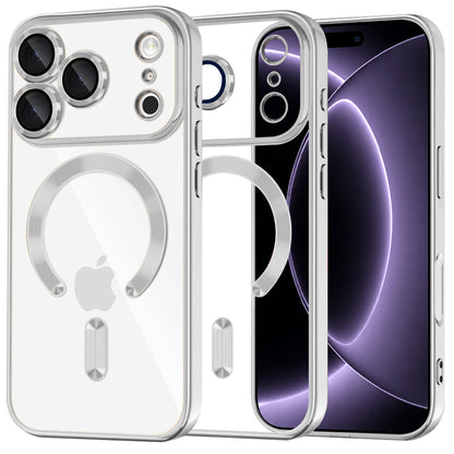 Husa MagSafe pentru Apple iPhone 18 Pro / 17 Pro, Techsuit, Luxury Crystal, Argintie