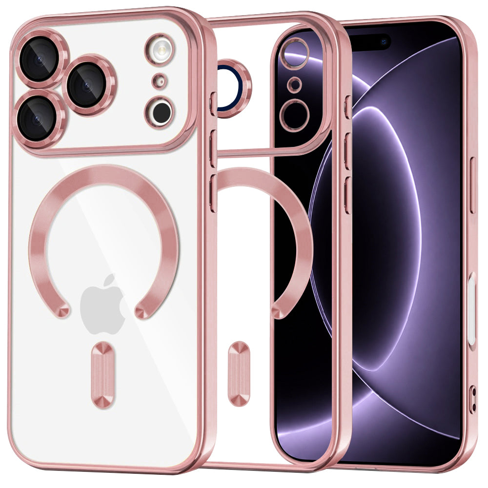 Husa MagSafe pentru Apple iPhone 18 Pro / 17 Pro, Techsuit, Luxury Crystal, Roz