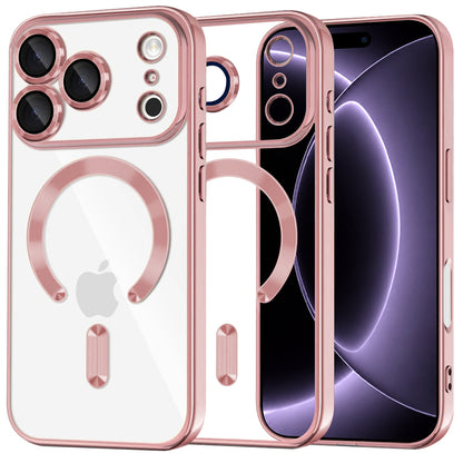 Husa MagSafe pentru Apple iPhone 18 Pro / 17 Pro, Techsuit, Luxury Crystal, Roz