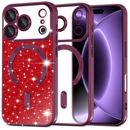 Husa MagSafe pentru Apple iPhone 18 Pro / 17 Pro, Techsuit, Luxury Glitter, Visinie Inchis
