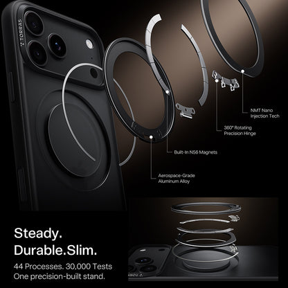 Husa MagSafe pentru Apple iPhone 18 Pro / 17 Pro, Torras, Ostand O1 Guardian, Neagra