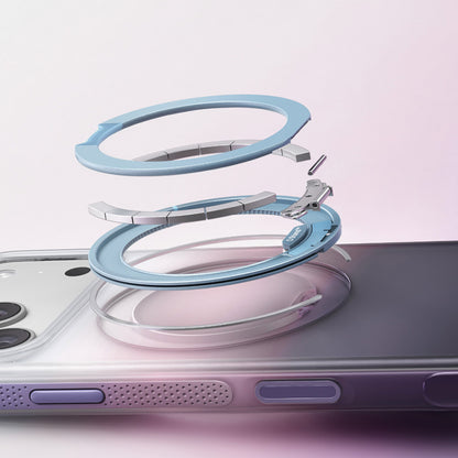 Husa MagSafe pentru Apple iPhone 18 Pro / 17 Pro, Torras, Ostand O3 Air Gradient, Violet Portocalie