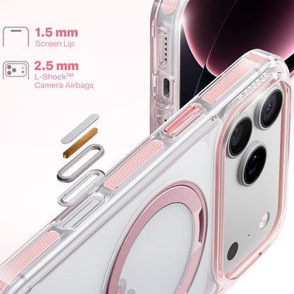 Husa MagSafe pentru Apple iPhone 18 Pro / 17 Pro, Torras, Ostand O3 Light, Roz