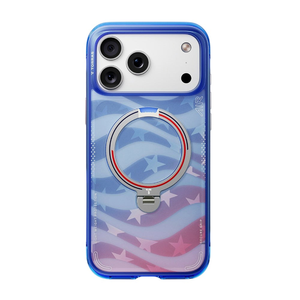 Husa MagSafe pentru Apple iPhone 18 Pro / 17 Pro, Torras, Ostand Q3 Air Football, Albastra