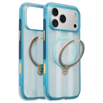 Husa MagSafe pentru Apple iPhone 18 Pro / 17 Pro, Torras, Ostand Q3 Air Football, Bleu