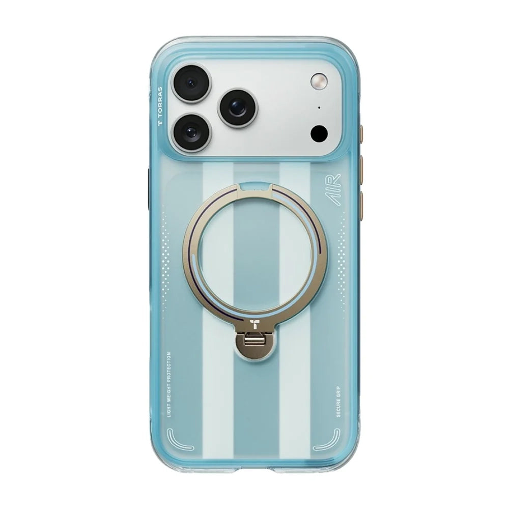 Husa MagSafe pentru Apple iPhone 18 Pro / 17 Pro, Torras, Ostand Q3 Air Football, Bleu