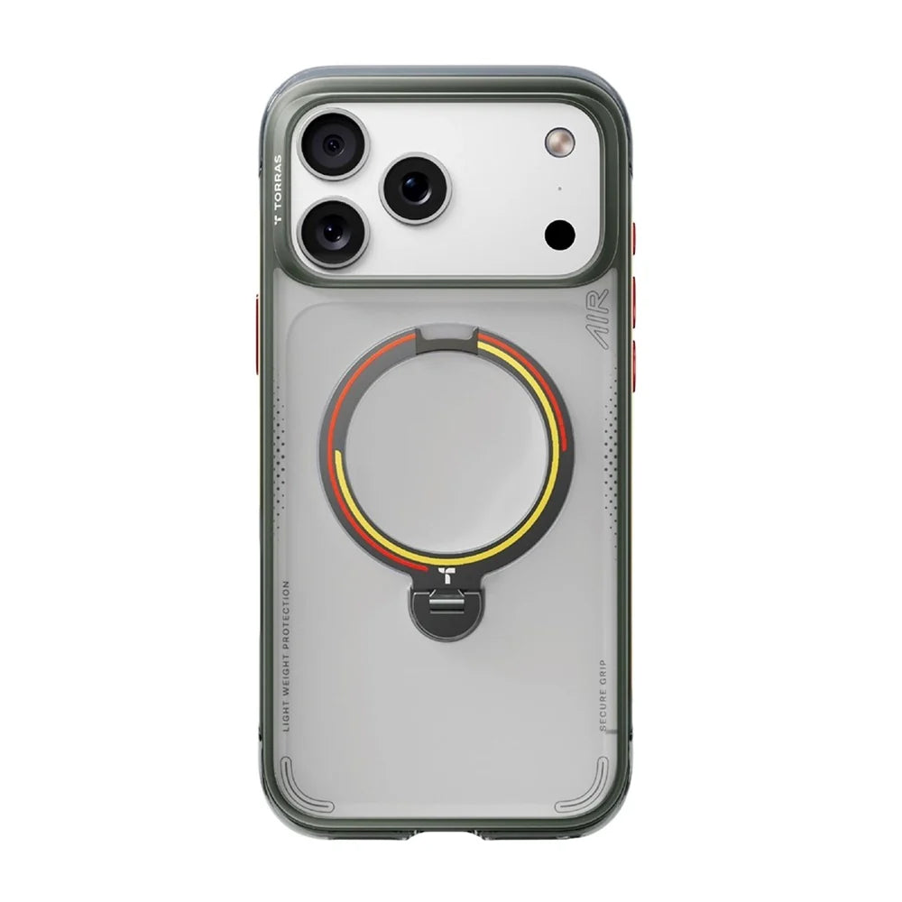 Husa MagSafe pentru Apple iPhone 18 Pro / 17 Pro, Torras, Ostand Q3 Air Football, Gri