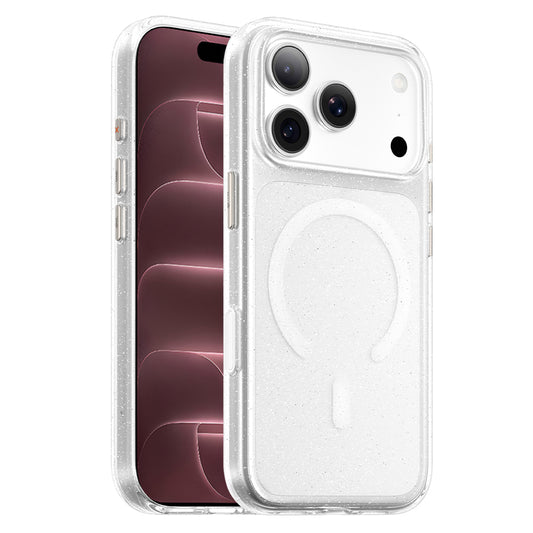 Husa MagSafe pentru Apple iPhone 18 Pro Max / 17 Pro Max, Blueo, Crystal Pro Anti-Drop Glitter, Transparenta