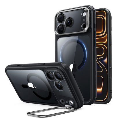 Husa MagSafe pentru Apple iPhone 18 Pro Max / 17 Pro Max, ESR, Classic Hybrid Kickstand, Neagra Transparenta