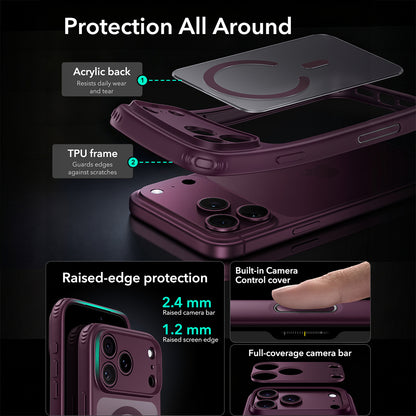 Husa MagSafe pentru Apple iPhone 18 Pro Max / 17 Pro Max, ESR, Classic Hybrid, Visinie Inchis Satinata