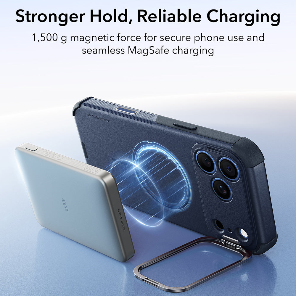 Husa MagSafe pentru Apple iPhone 18 Pro Max / 17 Pro Max, ESR, Cyber Armor Kickstand, Albastra