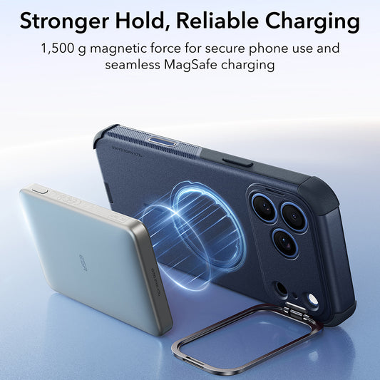 Husa MagSafe pentru Apple iPhone 18 Pro Max / 17 Pro Max, ESR, Cyber Armor Kickstand, Albastra