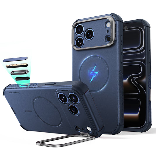 Husa MagSafe pentru Apple iPhone 18 Pro Max / 17 Pro Max, ESR, Cyber Armor Kickstand, Albastra