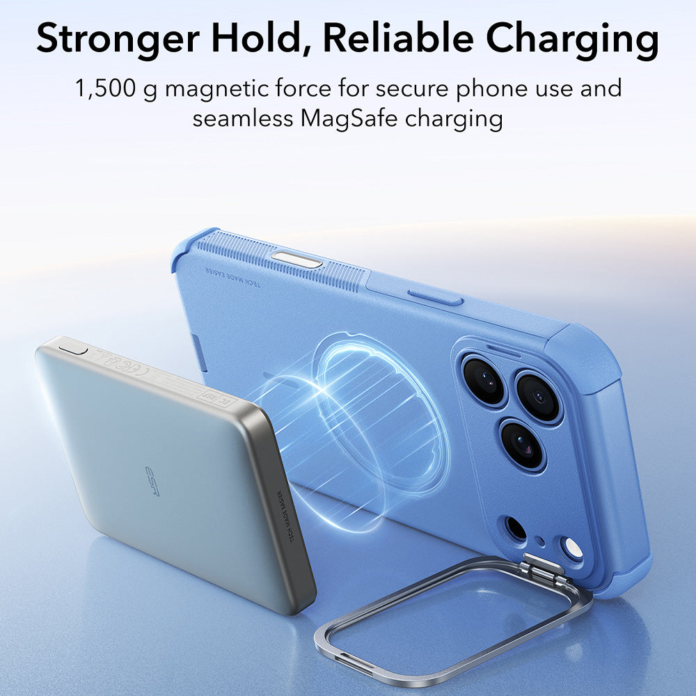 Husa MagSafe pentru Apple iPhone 18 Pro Max / 17 Pro Max, ESR, Cyber Armor Kickstand, Bleu