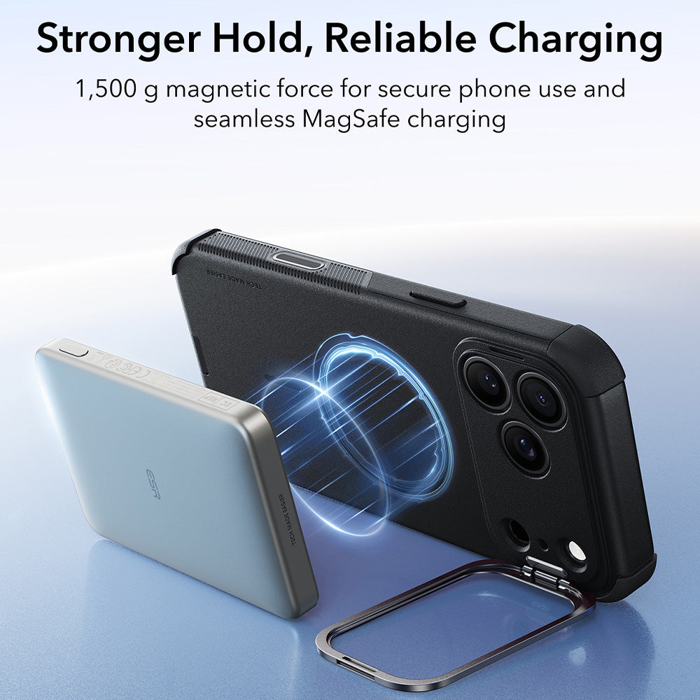 Husa MagSafe pentru Apple iPhone 18 Pro Max / 17 Pro Max, ESR, Cyber Armor Kickstand, Neagra