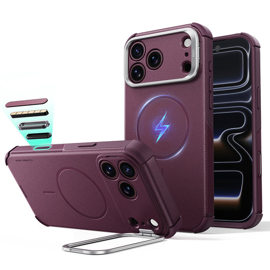 Husa MagSafe pentru Apple iPhone 18 Pro Max / 17 Pro Max, ESR, Cyber Armor Kickstand, Visinie Inchis Satinata