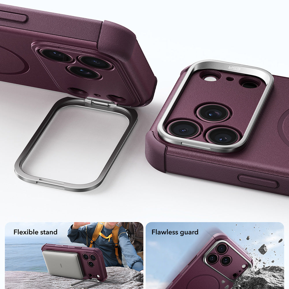 Husa MagSafe pentru Apple iPhone 18 Pro Max / 17 Pro Max, ESR, Cyber Armor Kickstand, Visinie Inchis Satinata