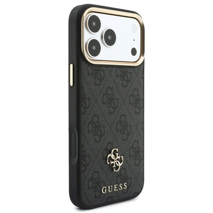 Husa MagSafe pentru Apple iPhone 18 Pro Max / 17 Pro Max, Guess, 4G Cardslot & Big Strap, Neagra