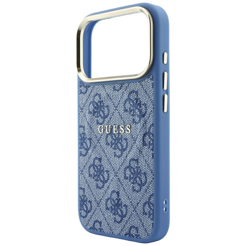 Husa MagSafe pentru Apple iPhone 18 Pro Max / 17 Pro Max, Guess, 4G Embossed Classic, Albastra