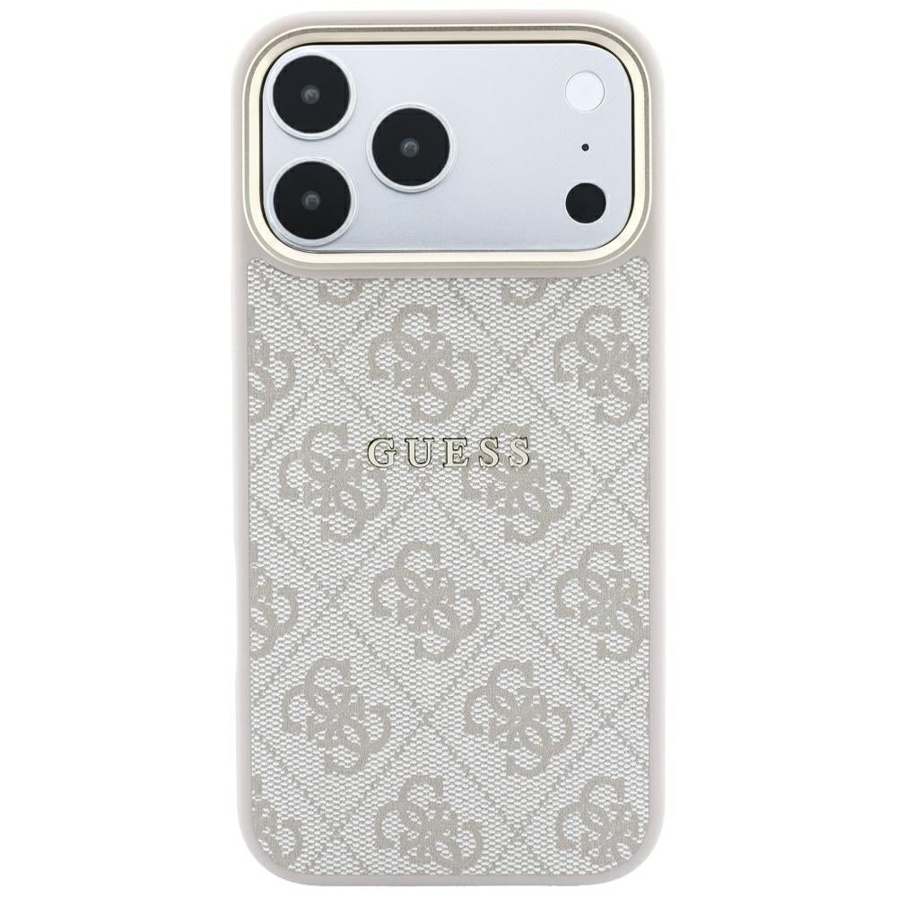 Husa MagSafe pentru Apple iPhone 18 Pro Max / 17 Pro Max, Guess, 4G Embossed Classic, Roz