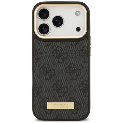 Husa MagSafe pentru Apple iPhone 18 Pro Max / 17 Pro Max, Guess, 4G Logo Plate, Neagra