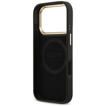Husa MagSafe pentru Apple iPhone 18 Pro Max / 17 Pro Max, Guess, 4G Logo Plate, Neagra
