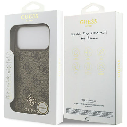 Husa MagSafe pentru Apple iPhone 18 Pro Max / 17 Pro Max, Guess, 4G Small and Classic, Maro