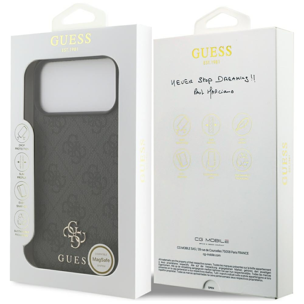 Husa MagSafe pentru Apple iPhone 18 Pro Max / 17 Pro Max, Guess, 4G Small and Classic, Neagra