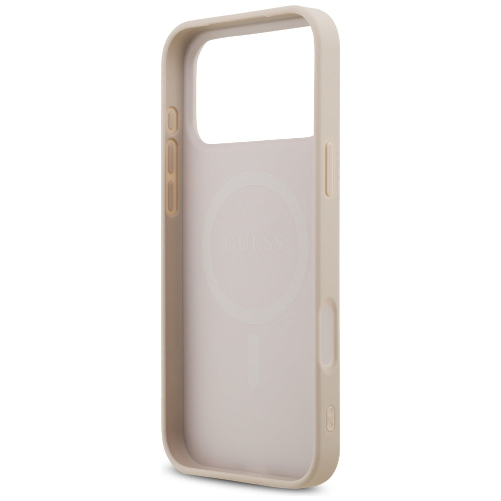 Husa MagSafe pentru Apple iPhone 18 Pro Max / 17 Pro Max, Guess, 4G Small and Classic, Roz