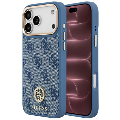 Husa MagSafe pentru Apple iPhone 18 Pro Max / 17 Pro Max, Guess, 4G Strass Logo, Albastra