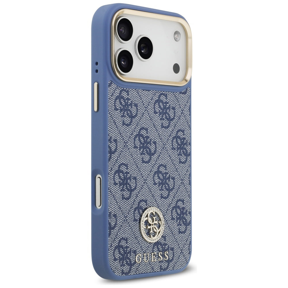 Husa MagSafe pentru Apple iPhone 18 Pro Max / 17 Pro Max, Guess, 4G Strass Logo, Albastra
