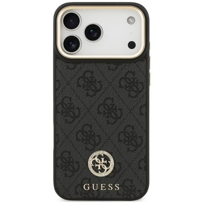 Husa MagSafe pentru Apple iPhone 18 Pro Max / 17 Pro Max, Guess, 4G Strass Logo, Neagra