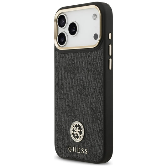 Husa MagSafe pentru Apple iPhone 18 Pro Max / 17 Pro Max, Guess, 4G Strass Logo, Neagra