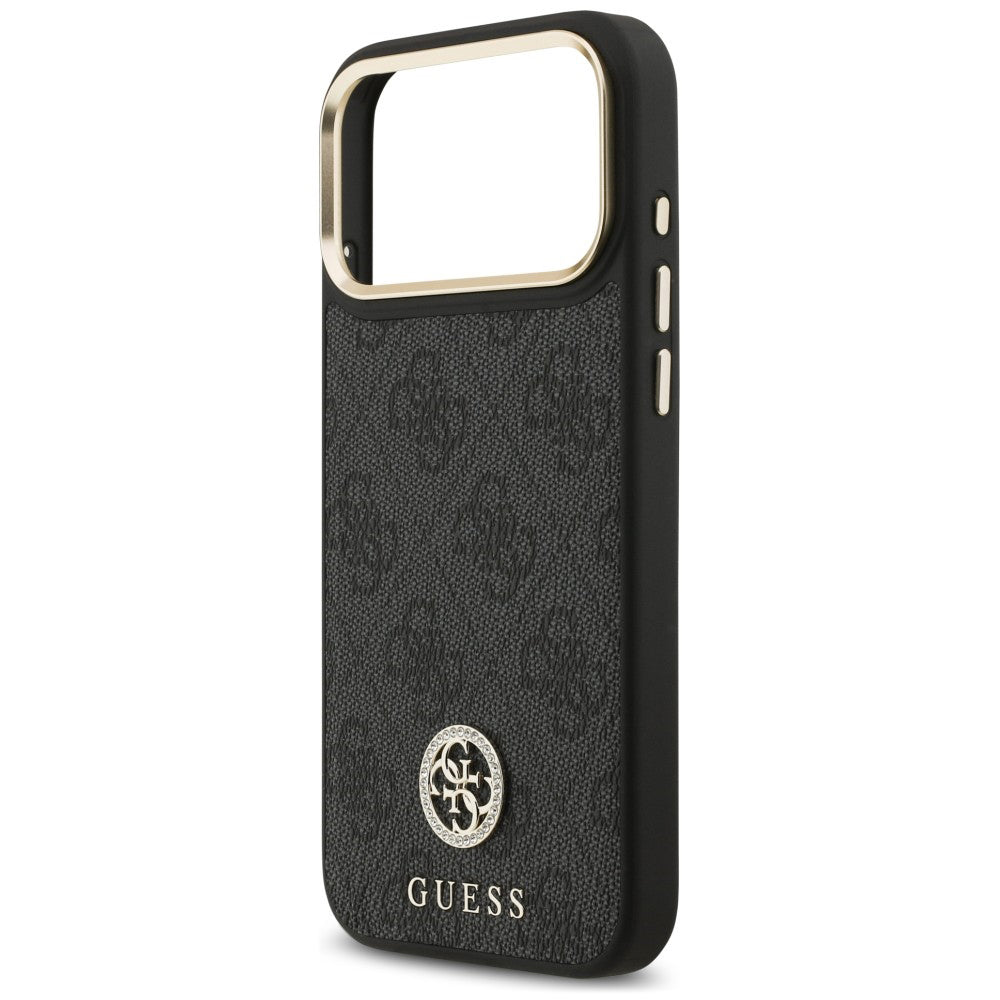 Husa MagSafe pentru Apple iPhone 18 Pro Max / 17 Pro Max, Guess, 4G Strass Logo, Neagra