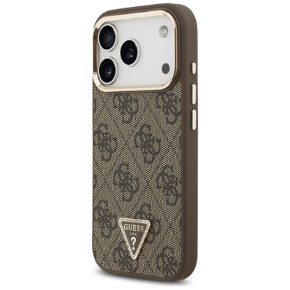Husa MagSafe pentru Apple iPhone 18 Pro Max / 17 Pro Max, Guess, 4G Triangle Logo, Maro